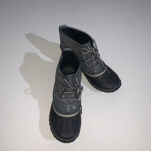Sorel Out N About Duck Boots Womens Size 6 Gray Black Waterproof Rain Snow